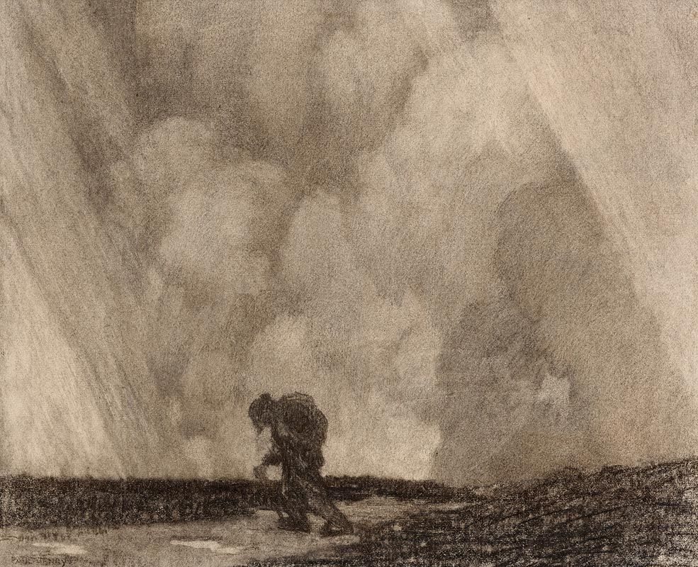 Man crossing a bog