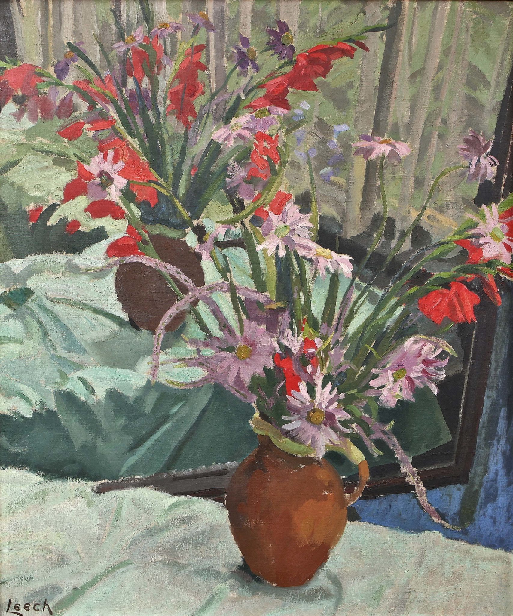 Still Life with Flowers in Mirror