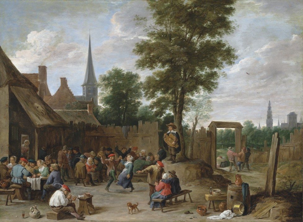 David Teniers the Younger (1610-1690) – A village inn with peasants dancing and merry making to the music of a hurdy-gurdy (£1.2-1.8 million)