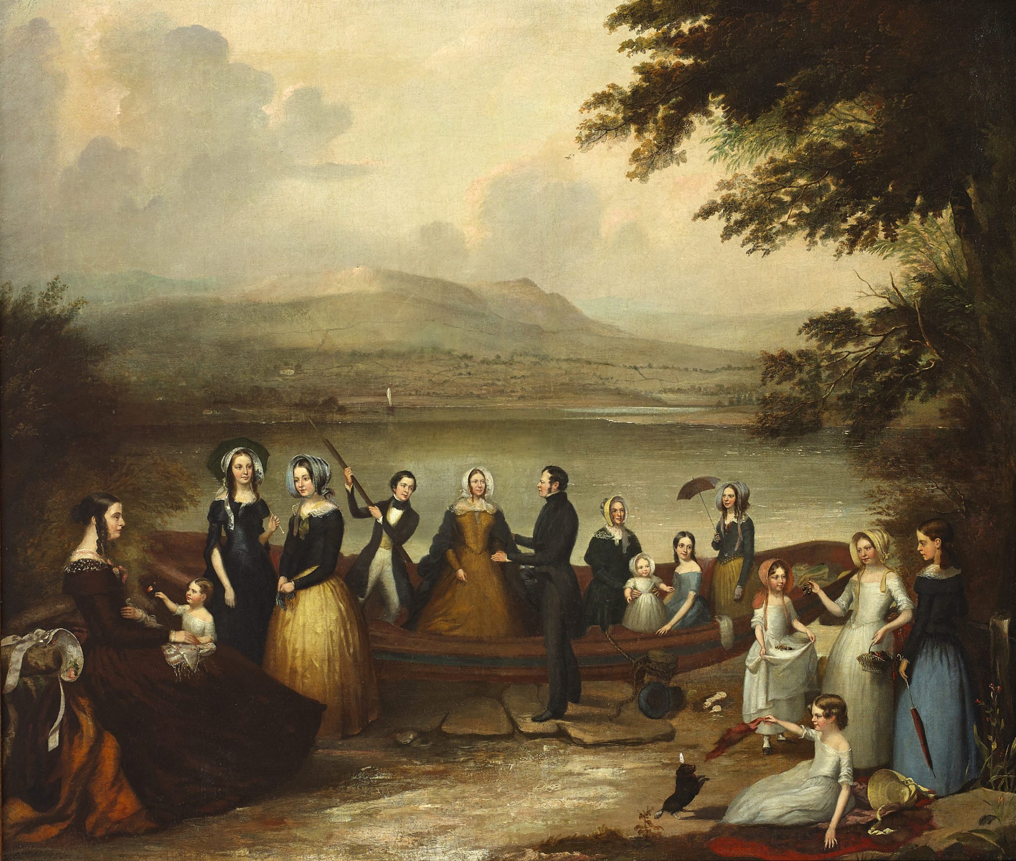 Group Portrait of a Family with mountains beyond