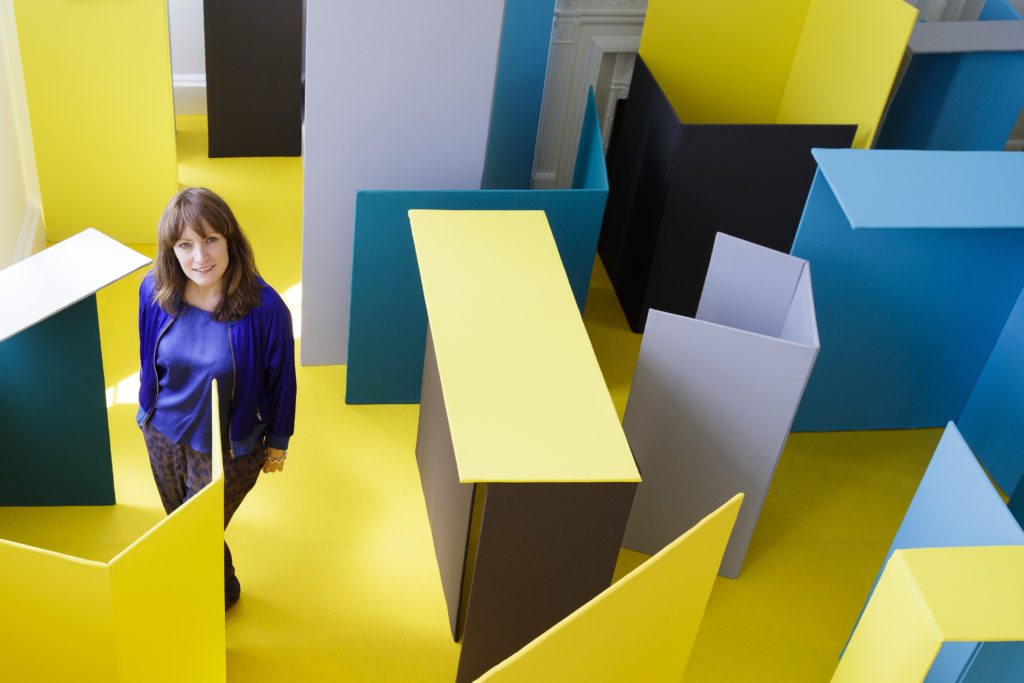 Repro Free: 14/07/2016 Pictured at the unveiling of the first Hennessy Art Fund exhibition for IMMA is artist Rhona Byrne with her piece "Bolthole, 2012". Through the Hennessy Art Fund for IMMA, Hennessy Ireland will support the acquisition of works by Irish artists that are not yet part of the IMMA National Collection of Contemporary and Modern Art. Picture Andres Poveda