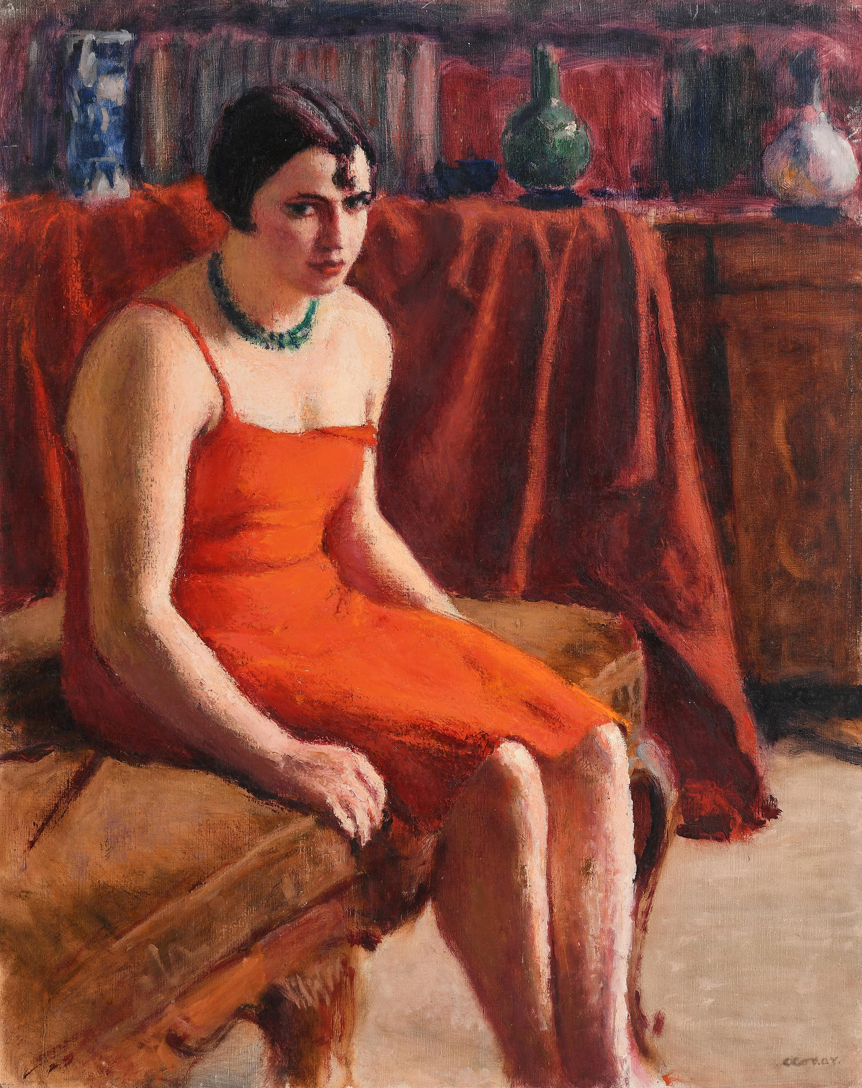 Seated Woman in a Red Dress / Le Divan c.1925