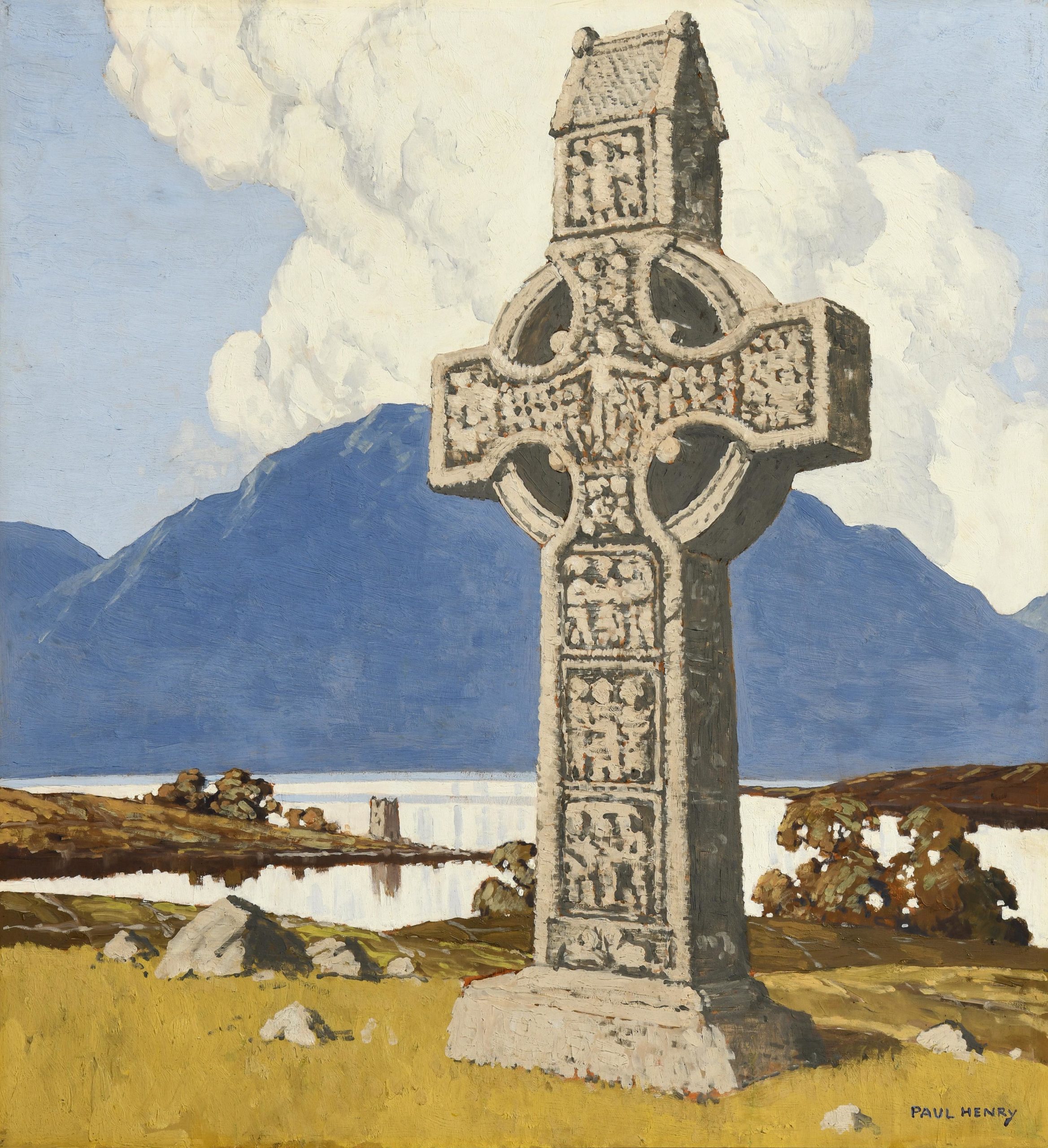 Celtic Cross in a West of Ireland Landscape c. 1929