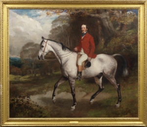 William Osborne, Equestrian portrait of Thomas Conolly, MP, of Castletown, mounted on a dappled grey hunter in a wooded landscape sold at Bonham's on 6 December 2022 Lot 71 for £18,000