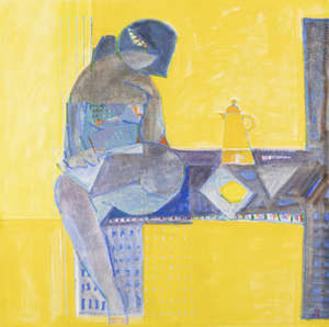 Seated Figure with Yellow Coffee Pot